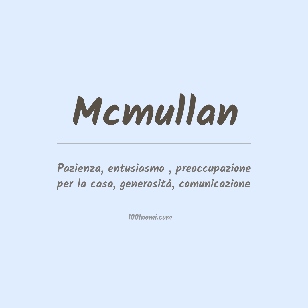 Significato del nome Mcmullan