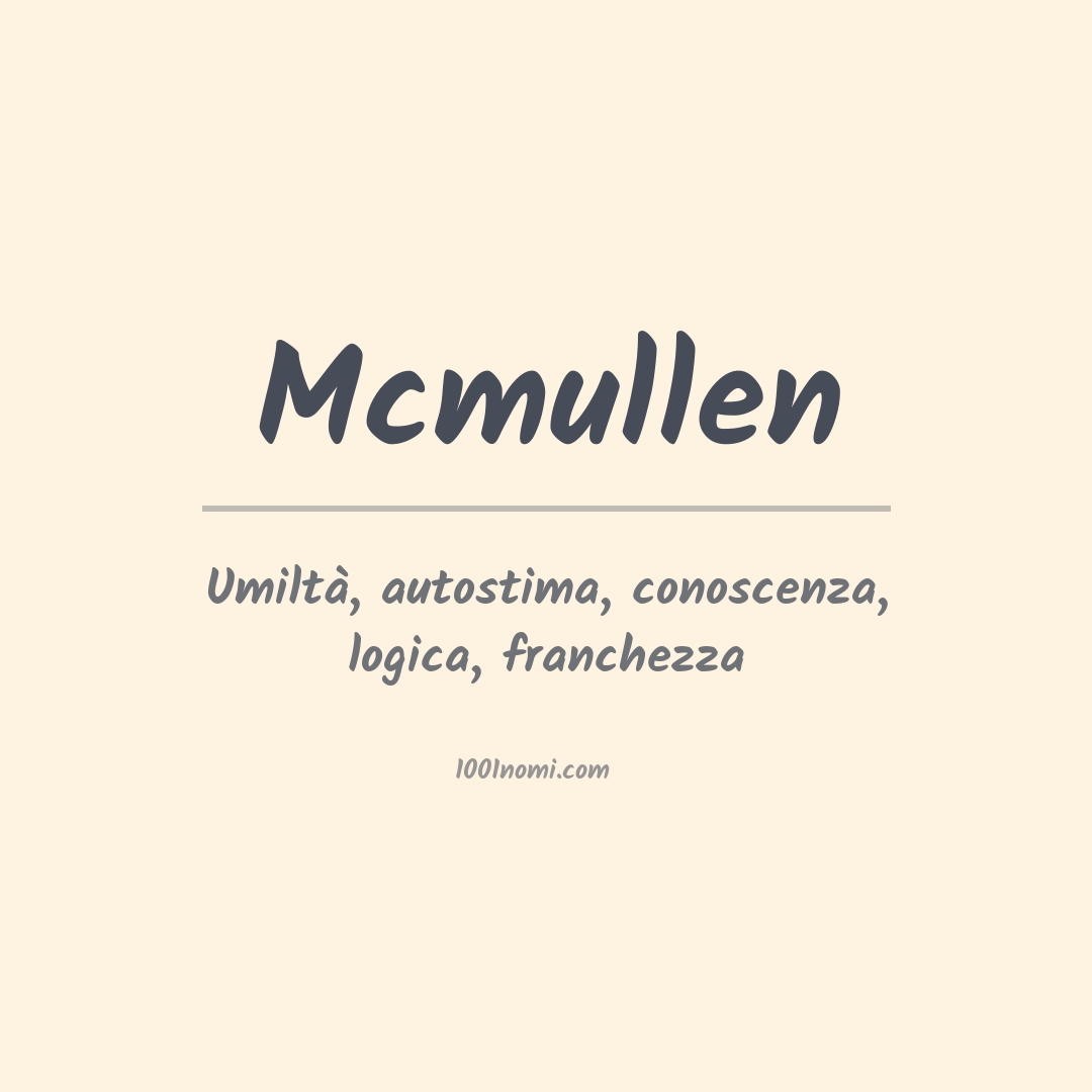 Significato del nome Mcmullen