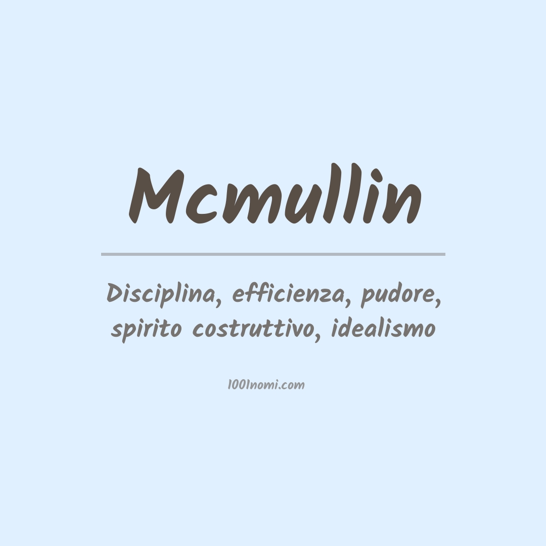 Significato del nome Mcmullin