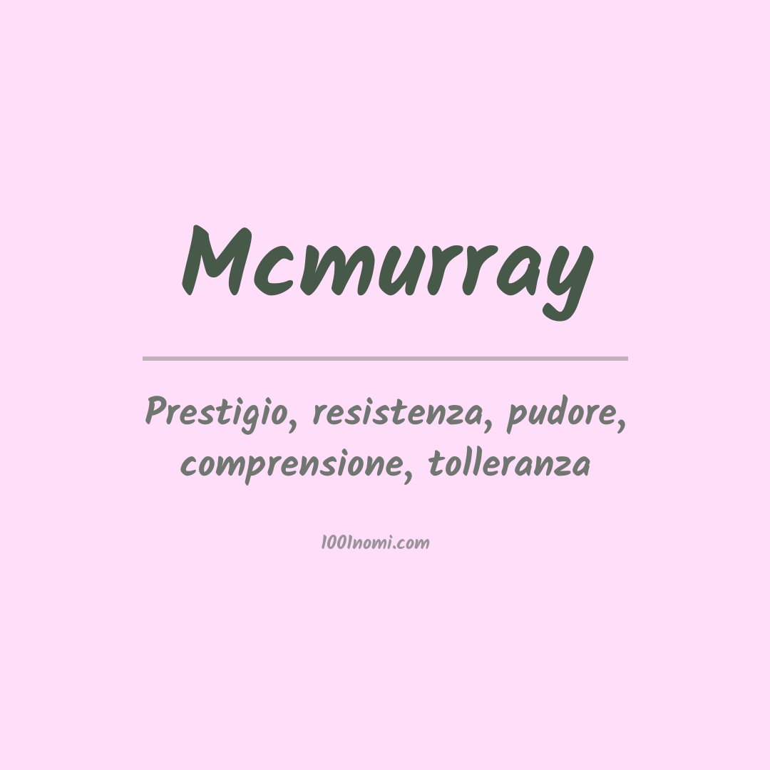 Significato del nome Mcmurray