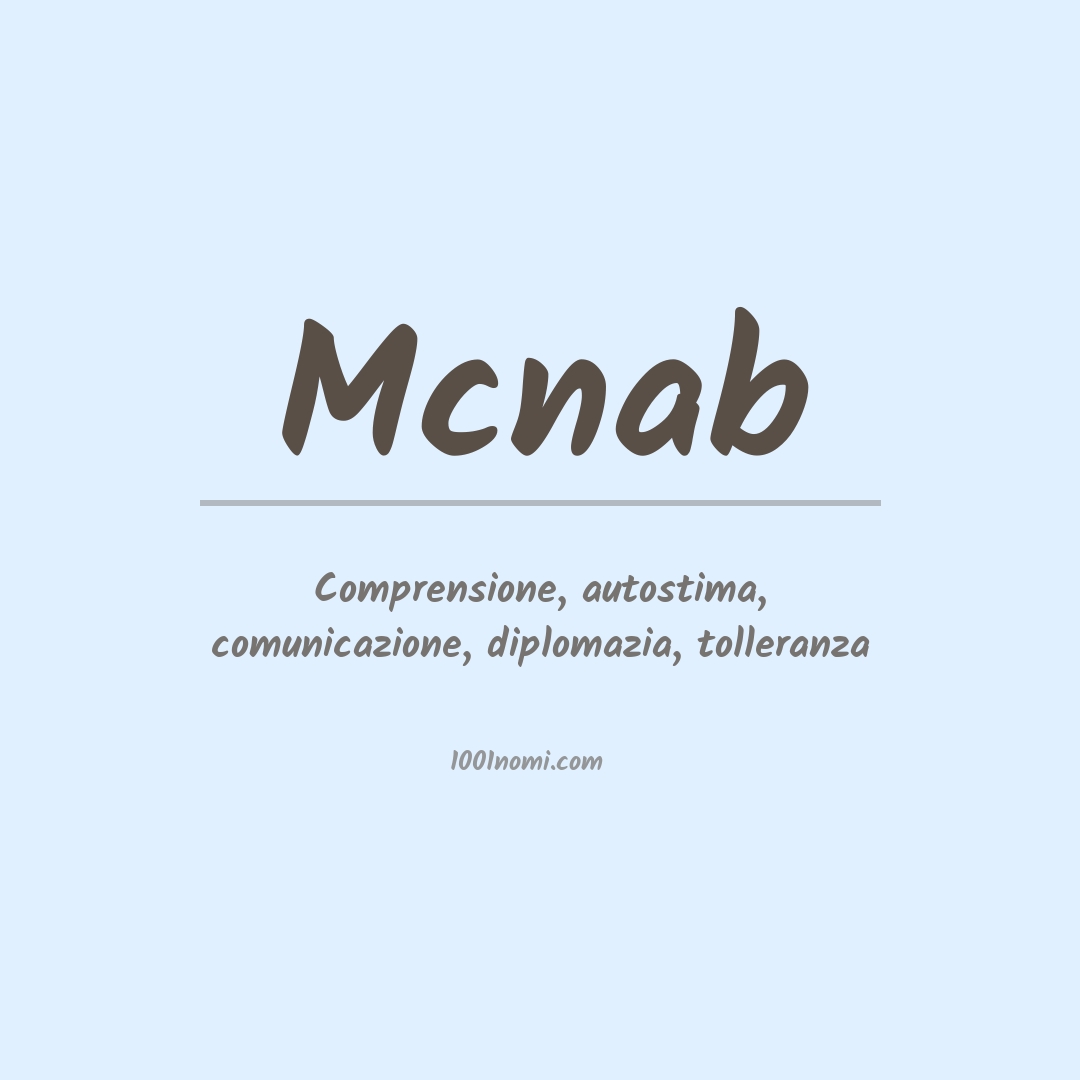 Significato del nome Mcnab