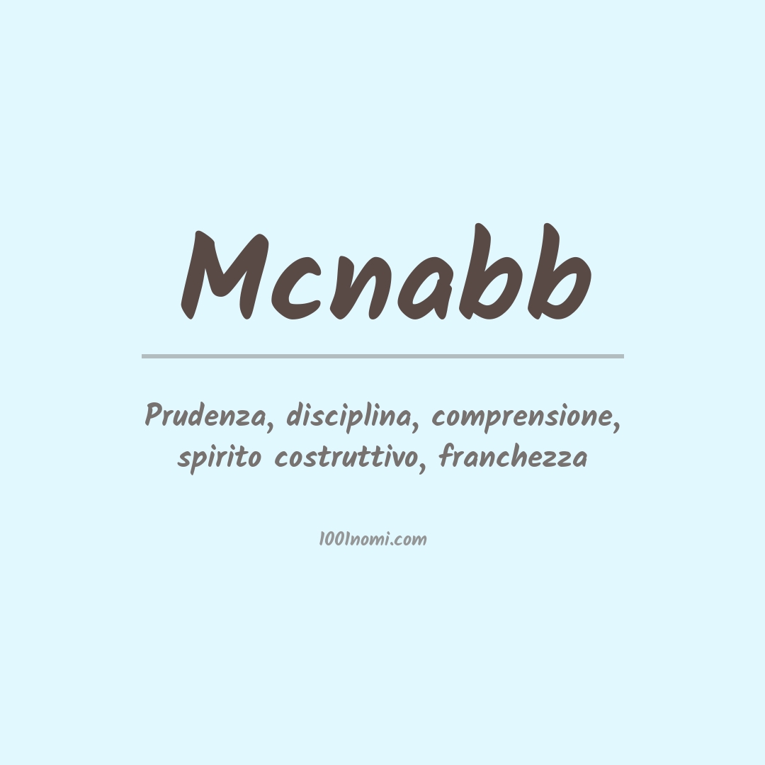 Significato del nome Mcnabb