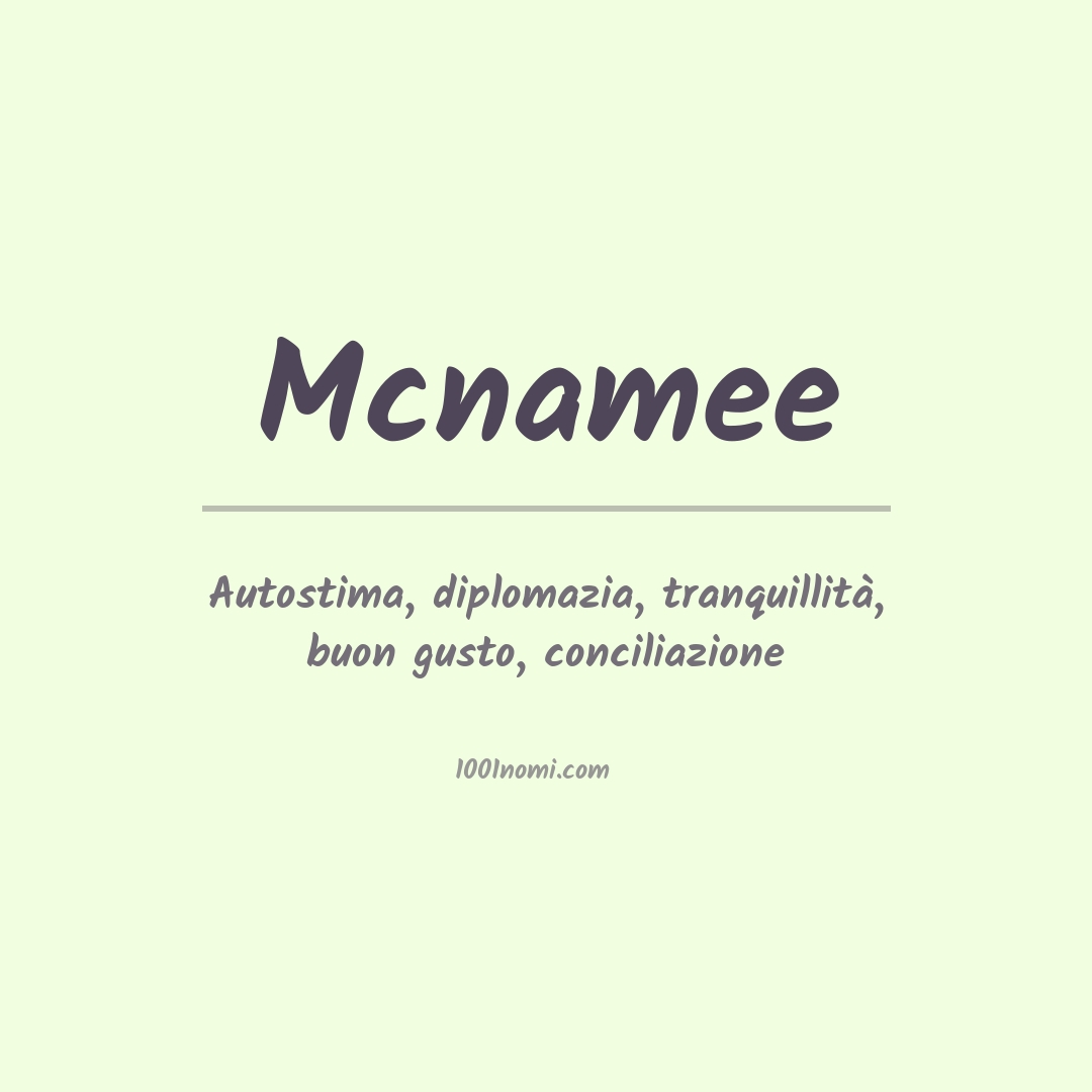 Significato del nome Mcnamee