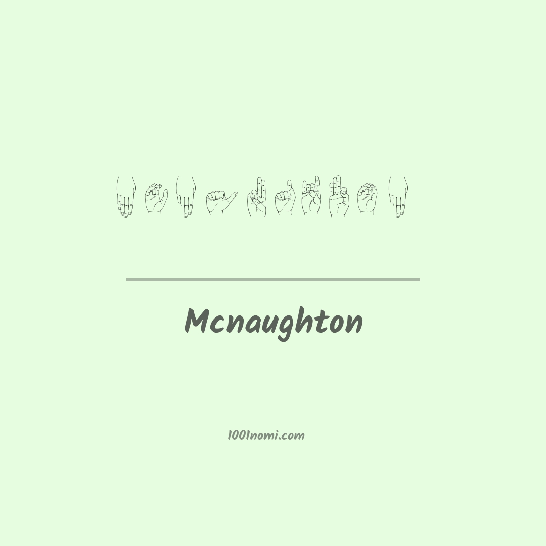 Mcnaughton nella lingua dei segni