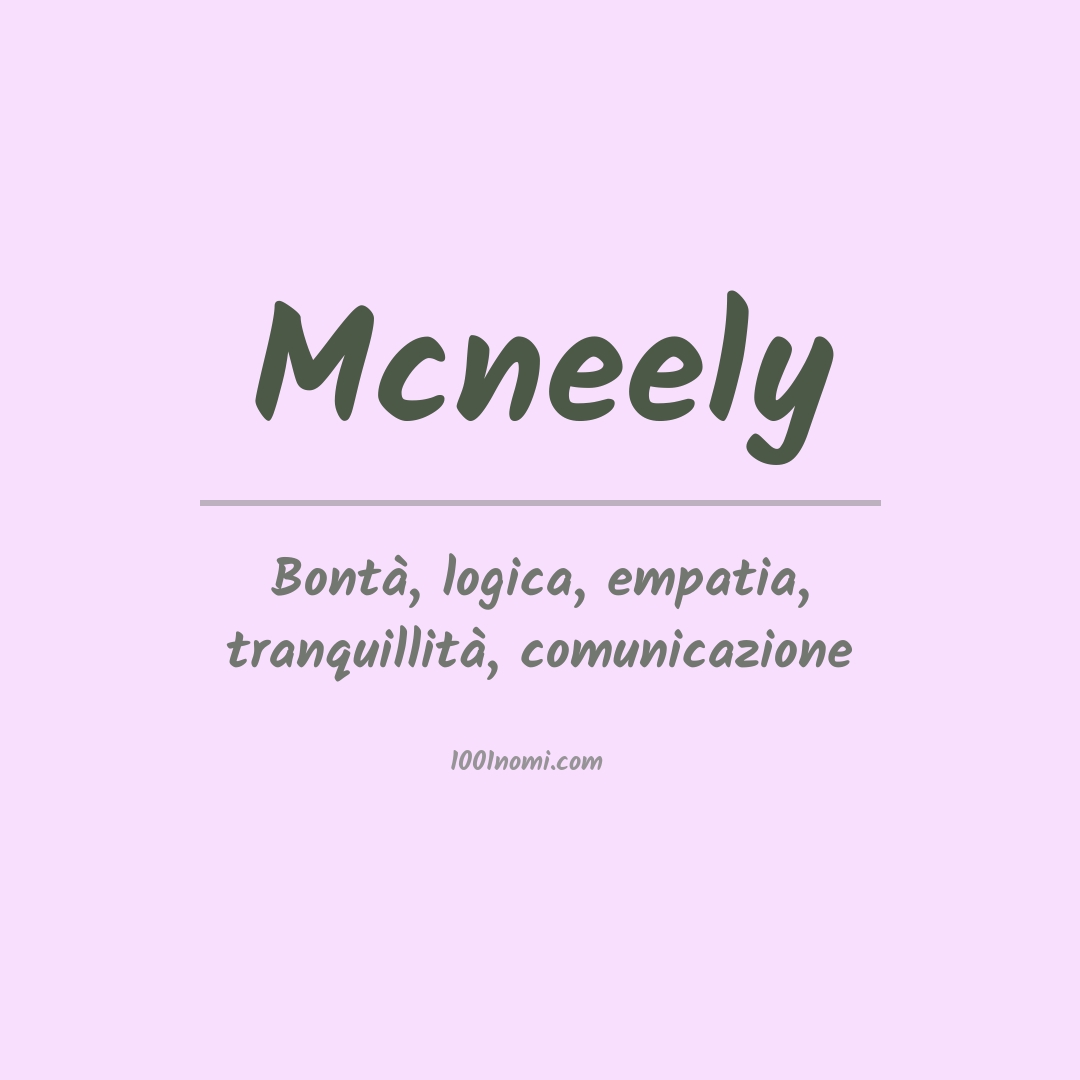 Significato del nome Mcneely