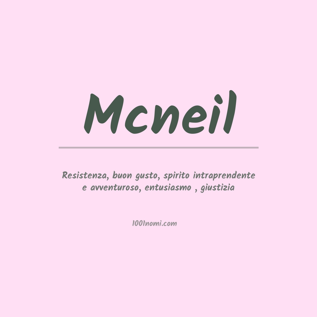 Significato del nome Mcneil