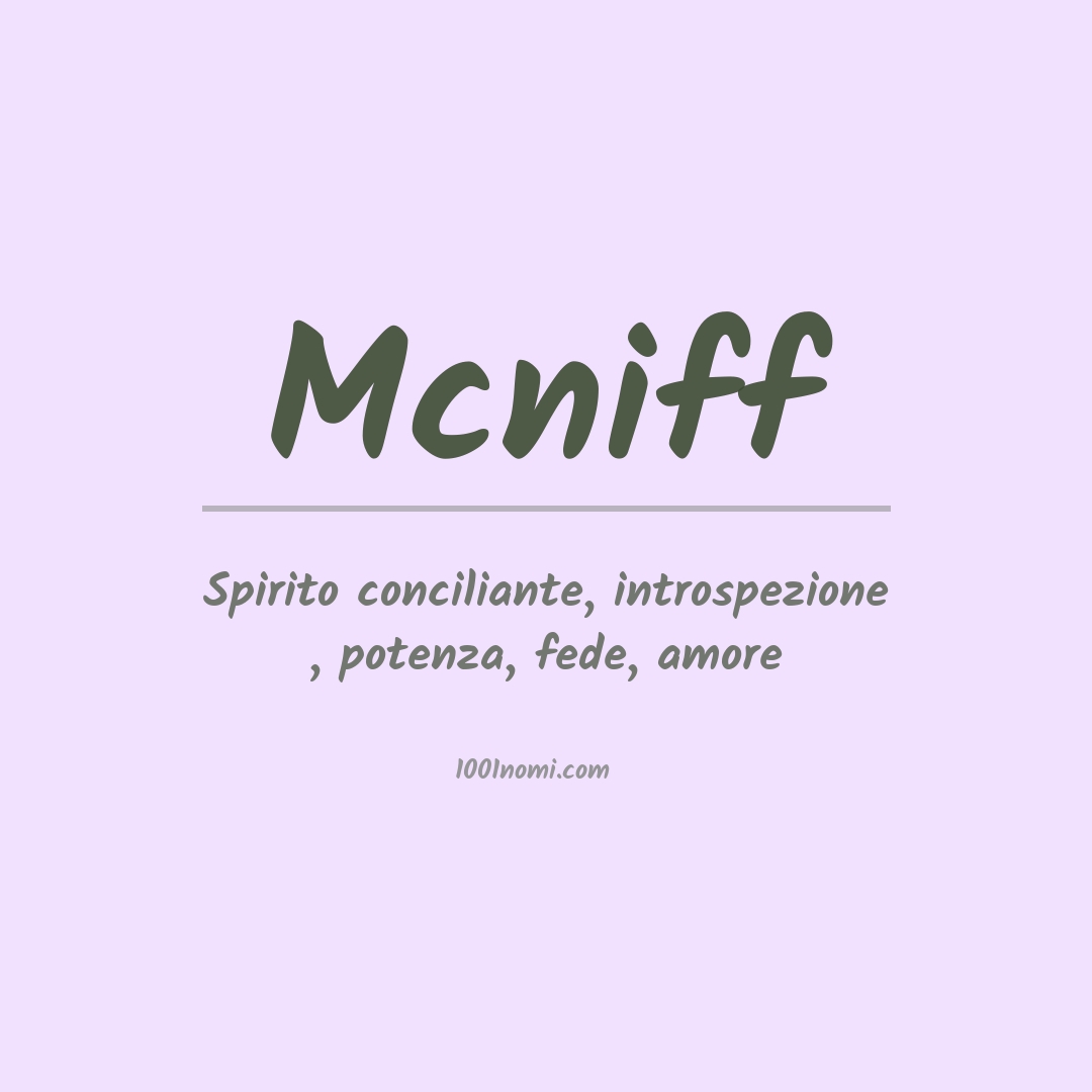 Significato del nome Mcniff