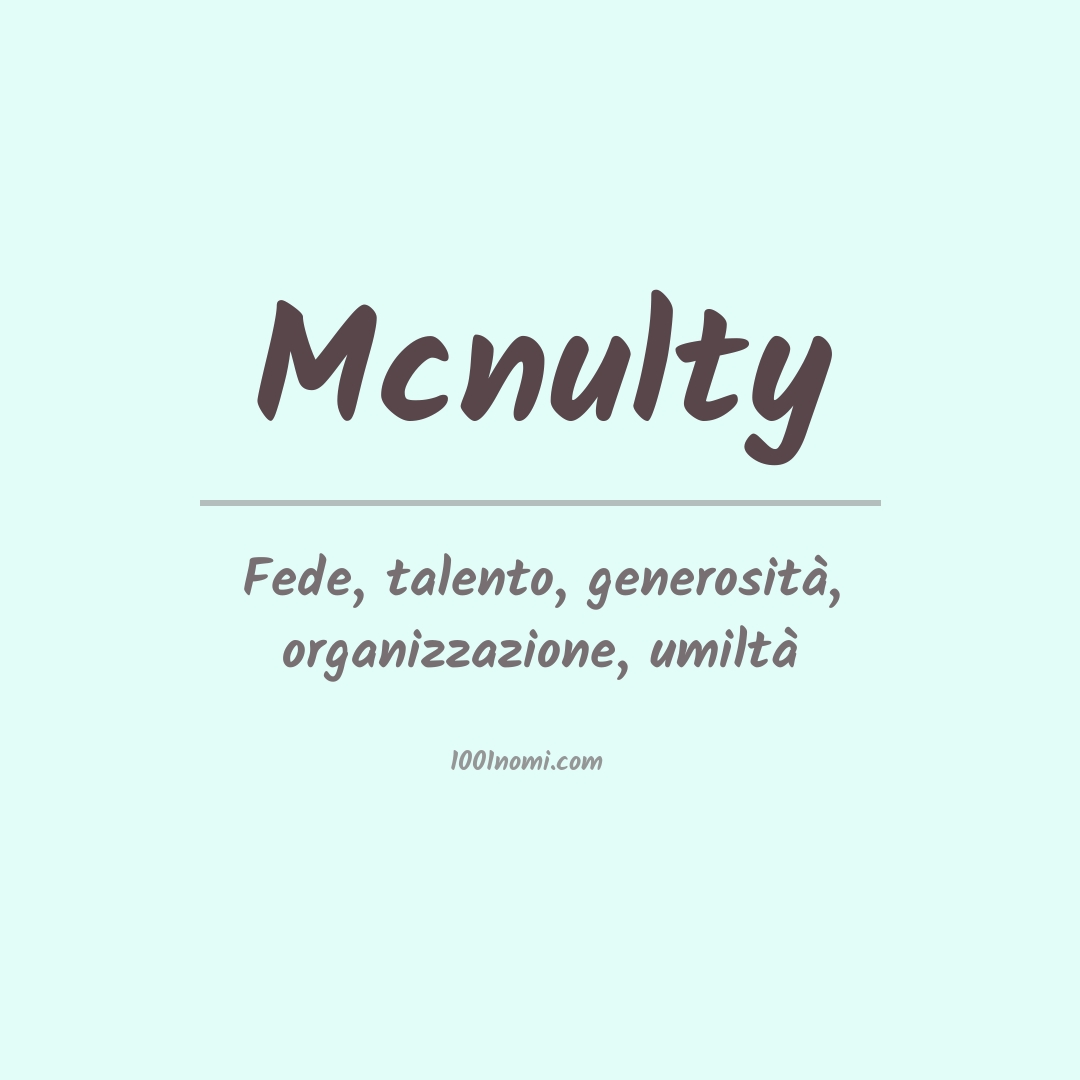 Significato del nome Mcnulty