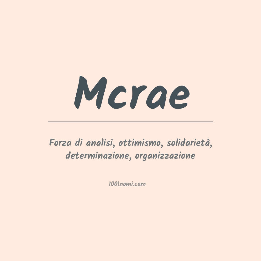 Significato del nome Mcrae