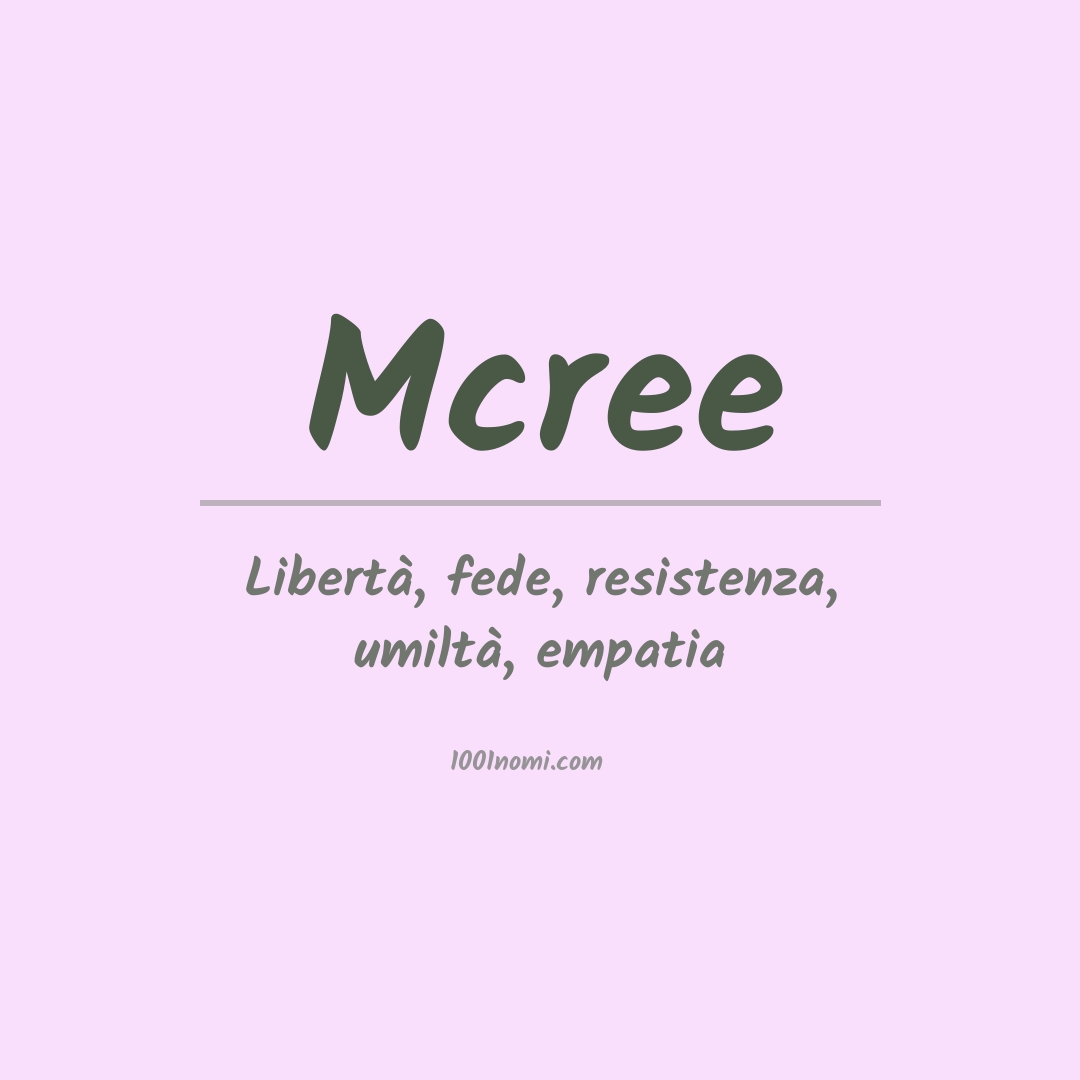 Significato del nome Mcree