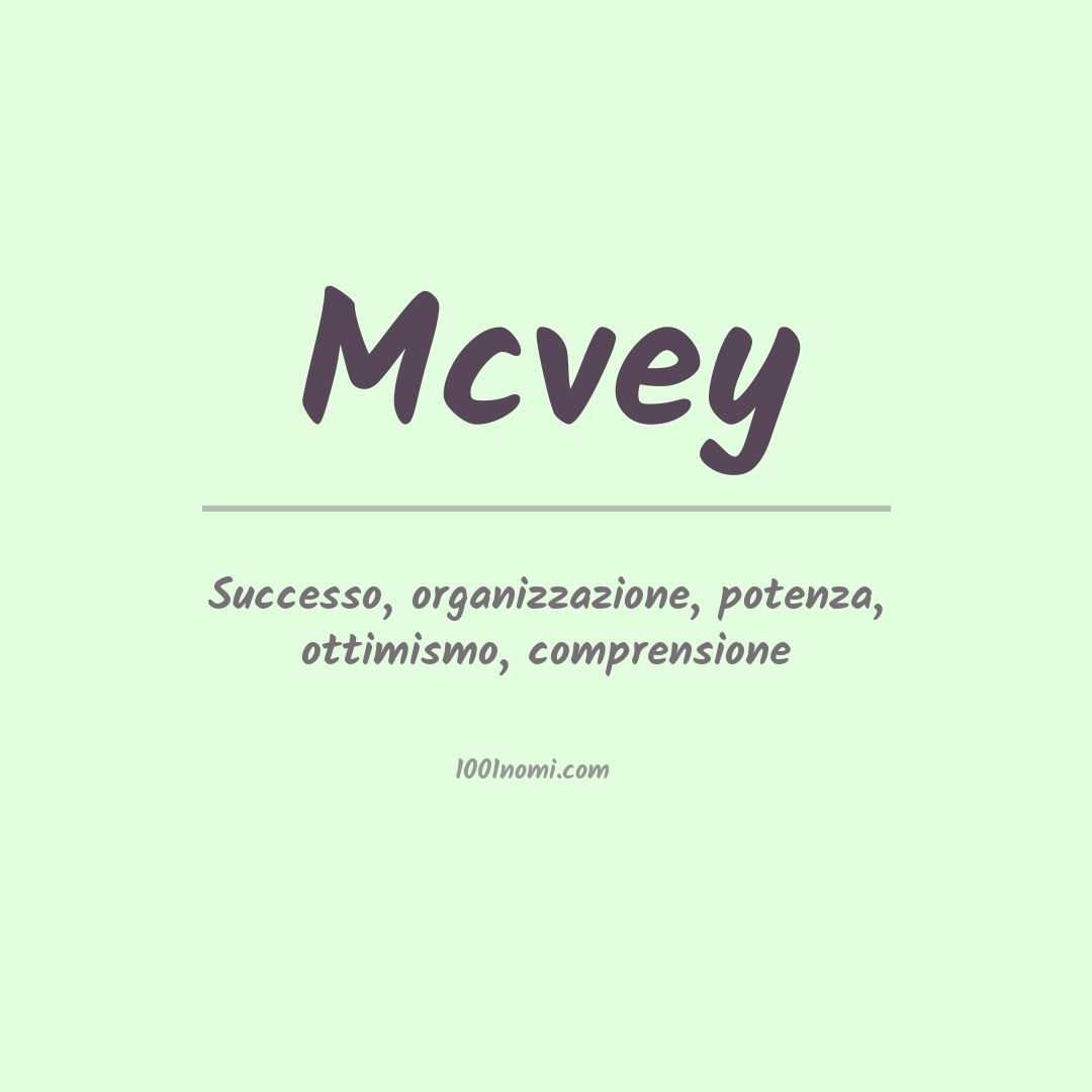 Significato del nome Mcvey