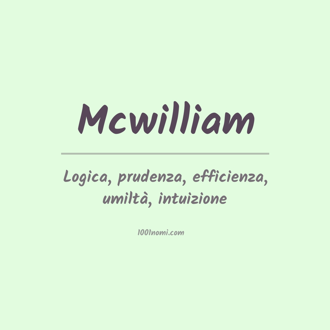 Significato del nome Mcwilliam