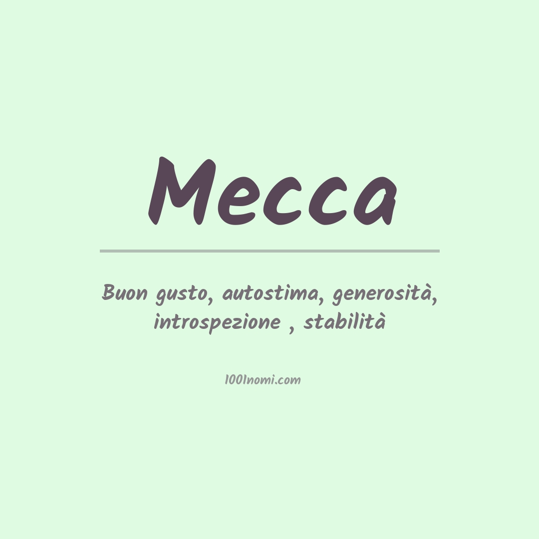 Significato del nome Mecca