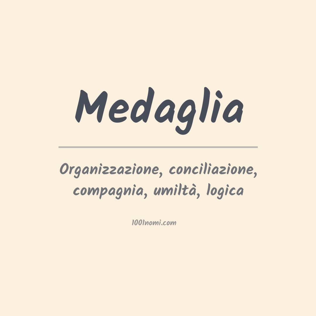 Significato del nome Medaglia