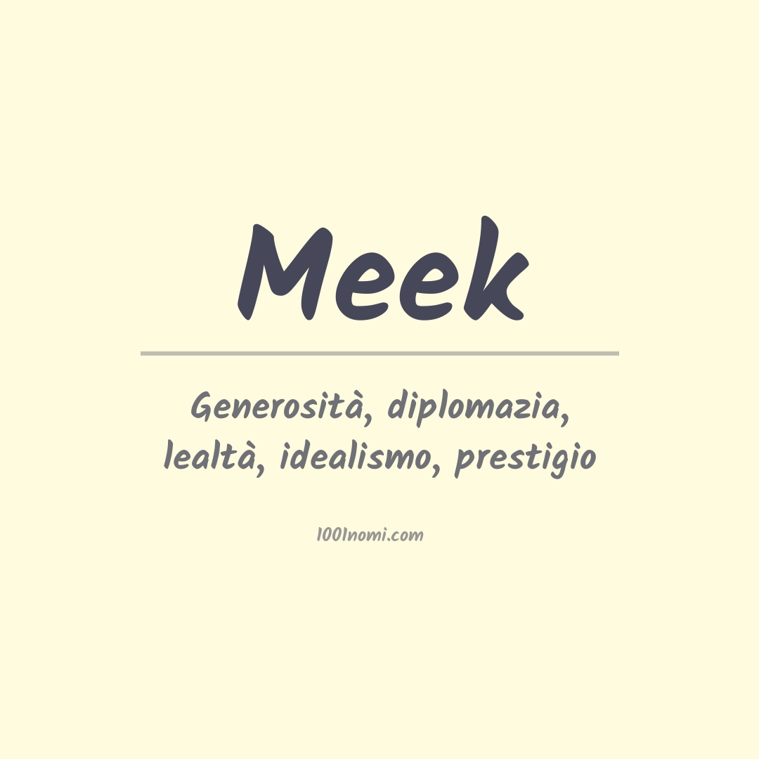 Significato del nome Meek