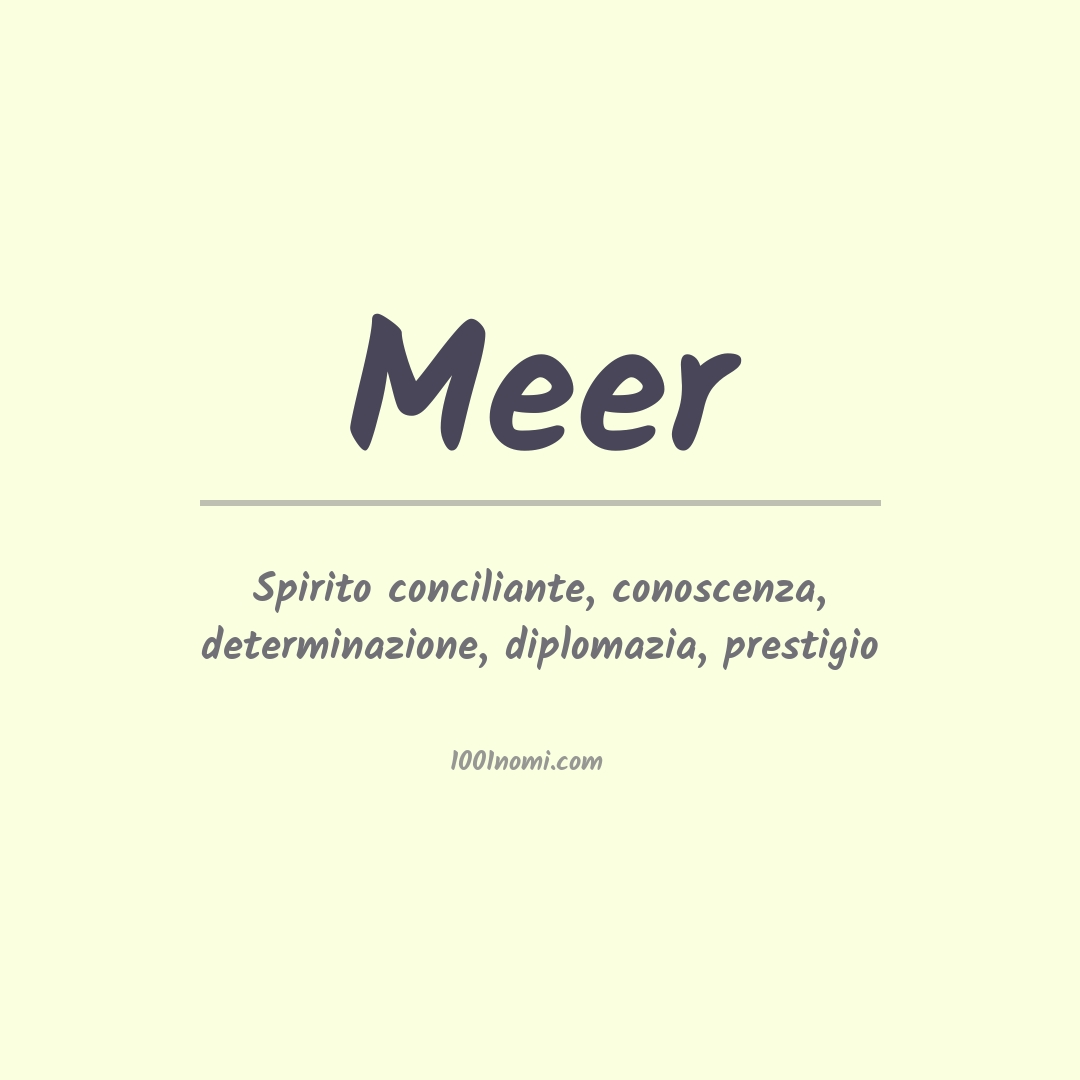Significato del nome Meer