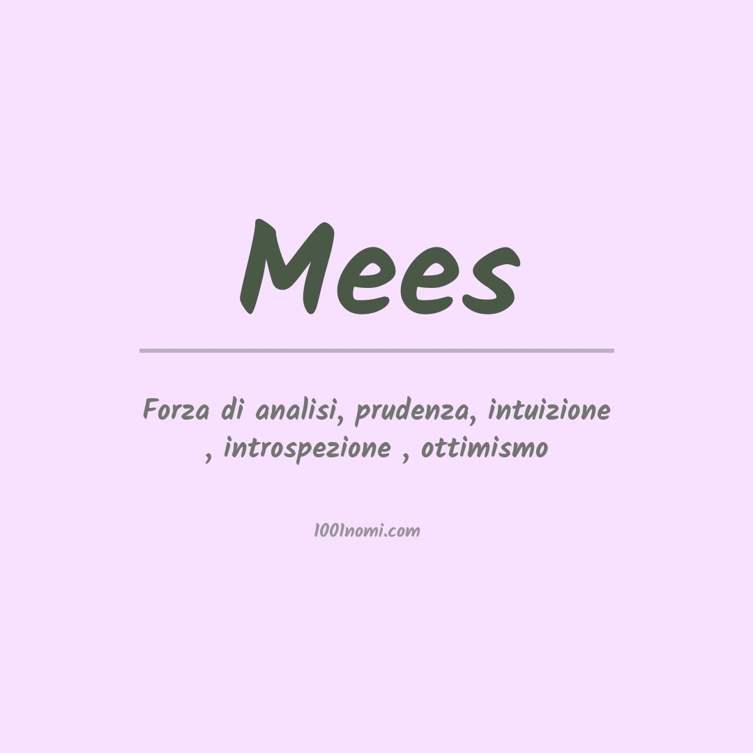 Significato del nome Mees