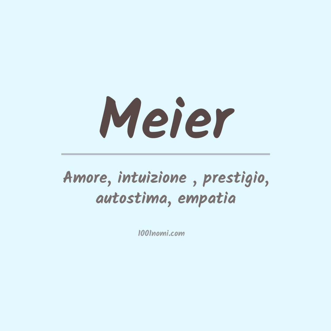 Significato del nome Meier