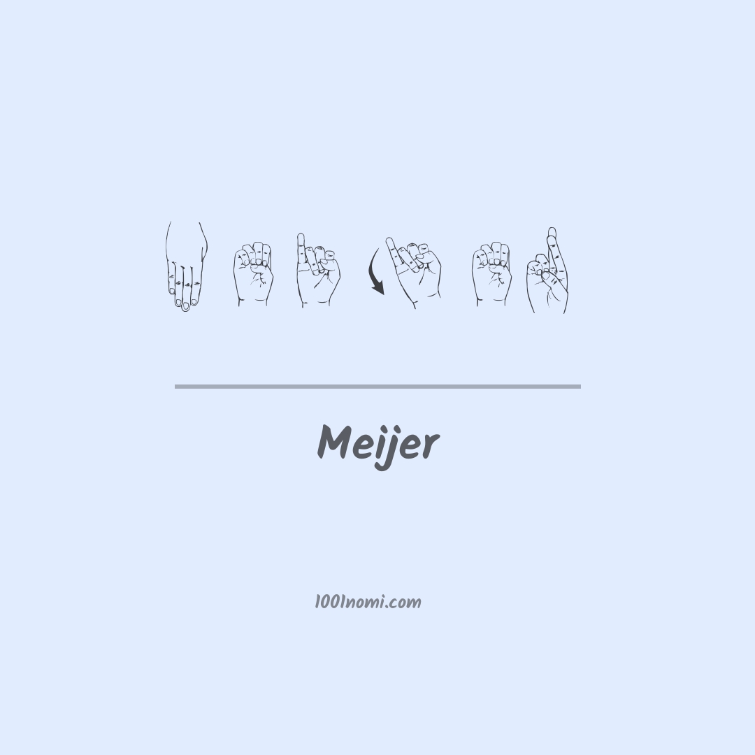 Meijer nella lingua dei segni Meijer nella lingua dei segni