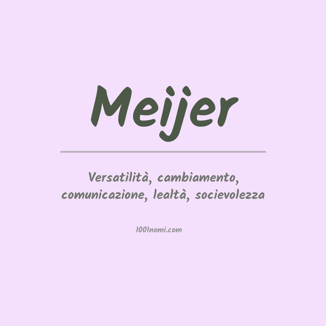 Significato del nome Meijer Significato del nome Meijer