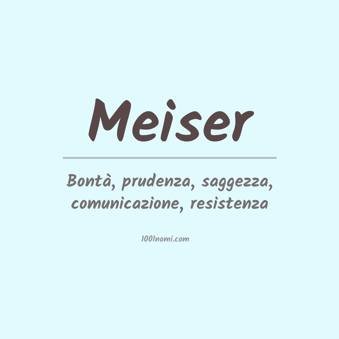 Significato del nome Meiser