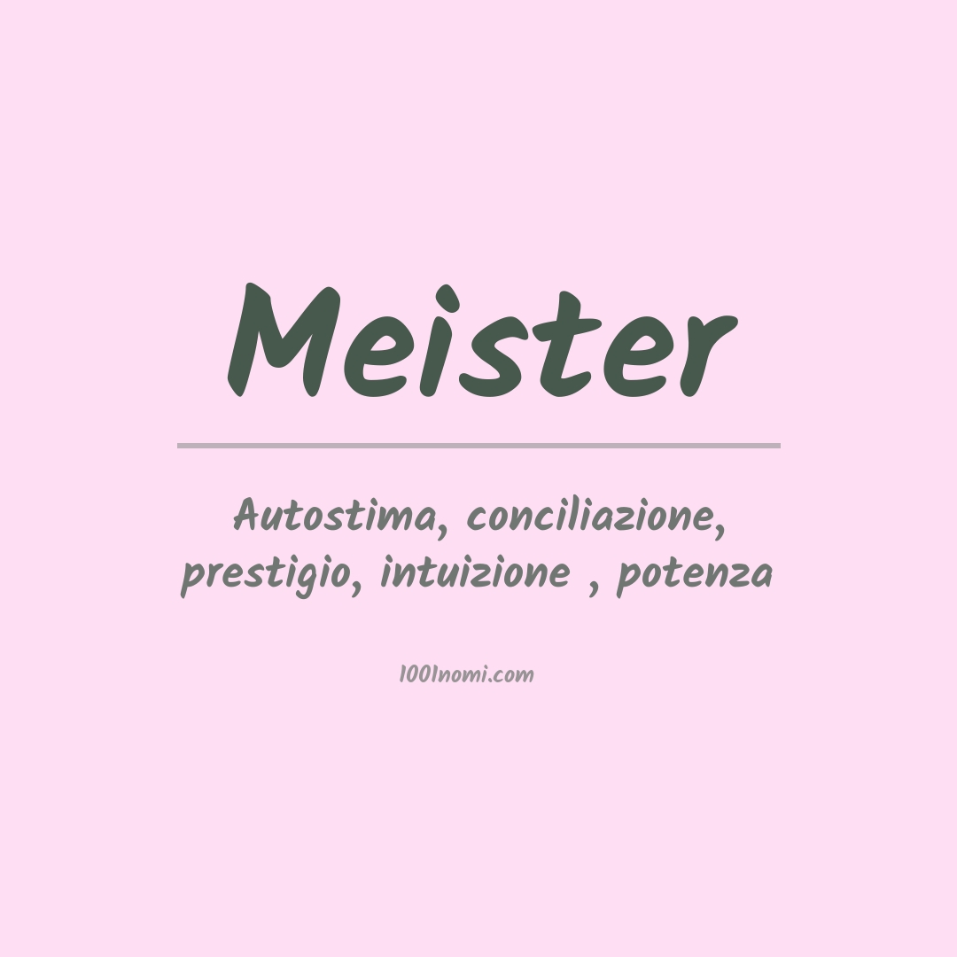 Significato del nome Meister