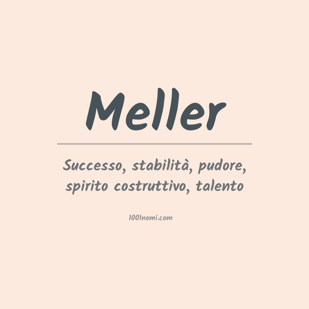 Significato del nome Meller