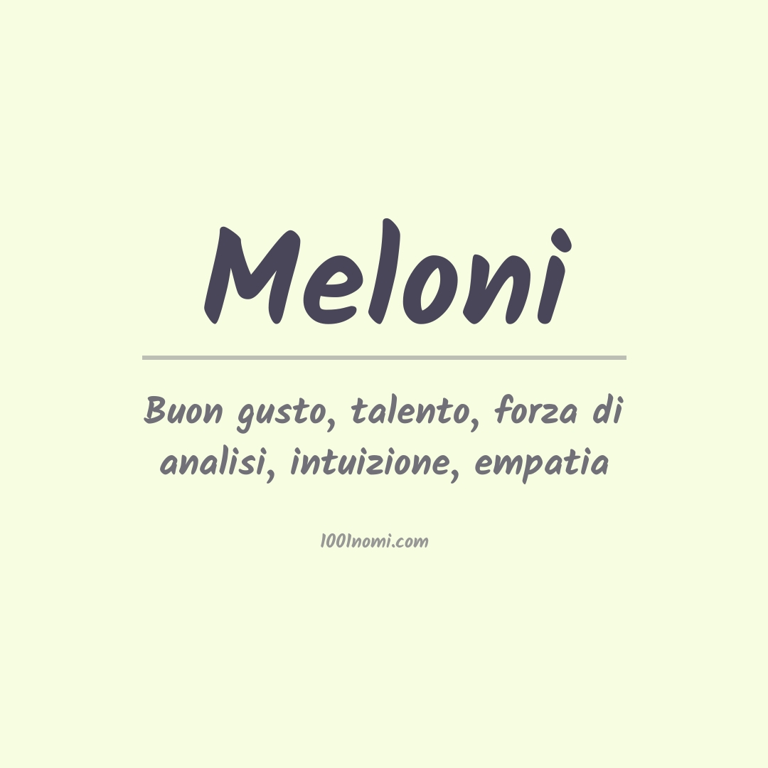 Significato del nome Meloni