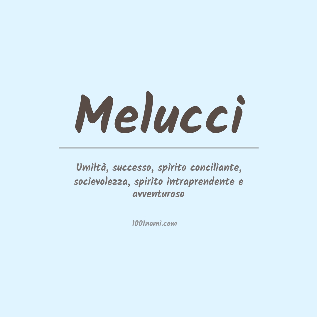 Significato del nome Melucci