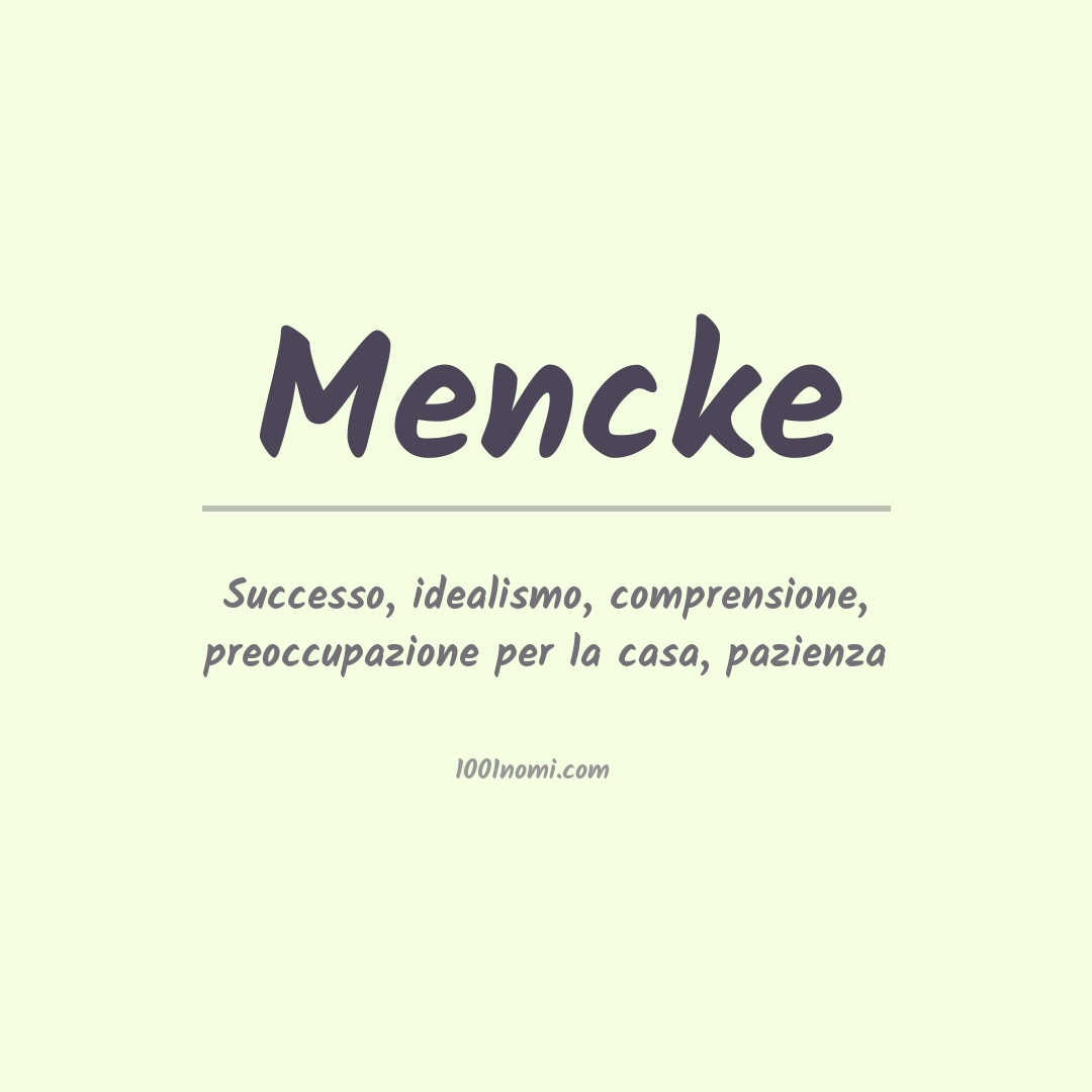 Significato del nome Mencke