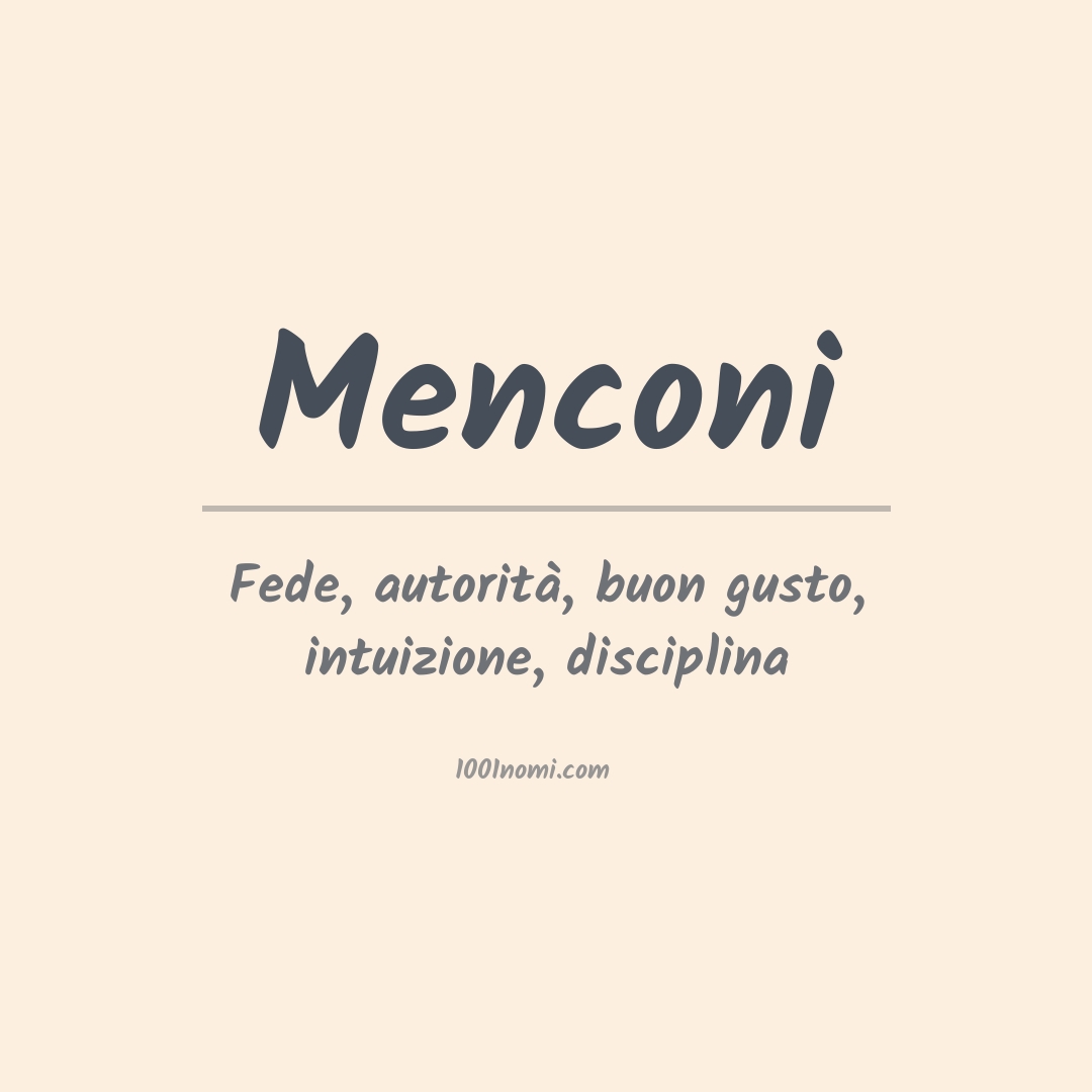 Significato del nome Menconi