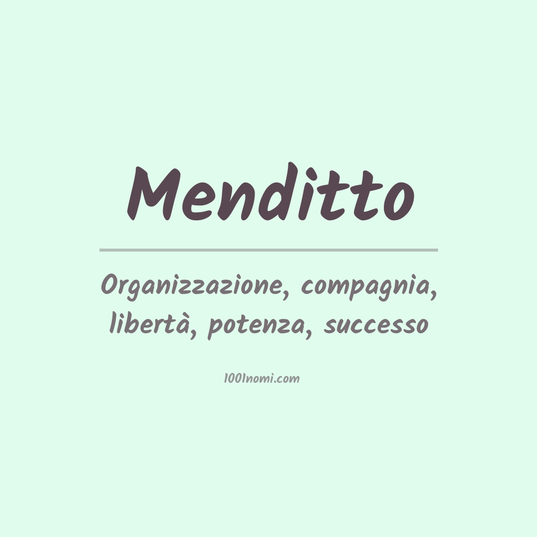 Significato del nome Menditto