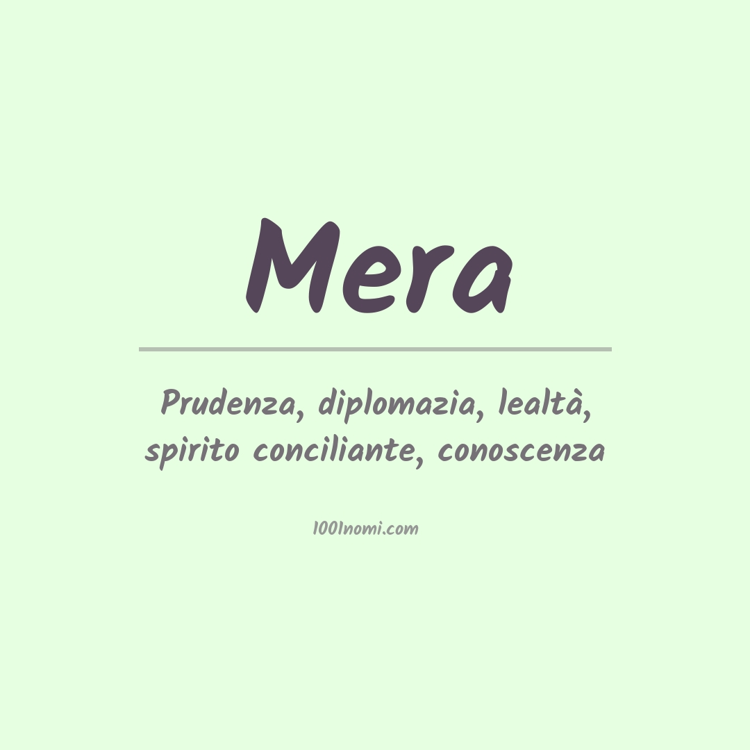Significato del nome Mera