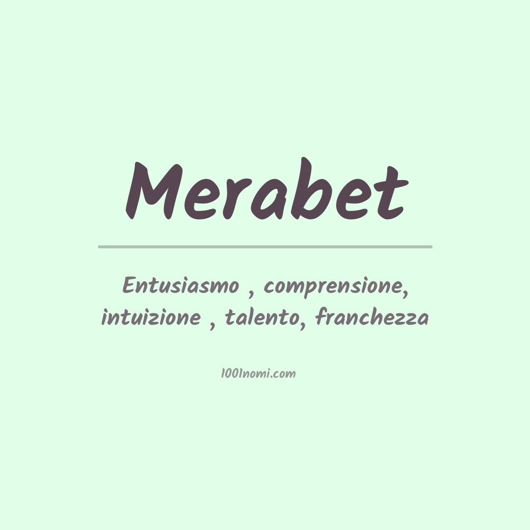 Significato del nome Merabet