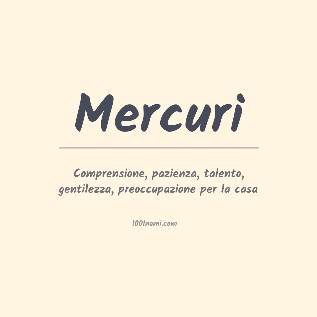 Significato del nome Mercuri