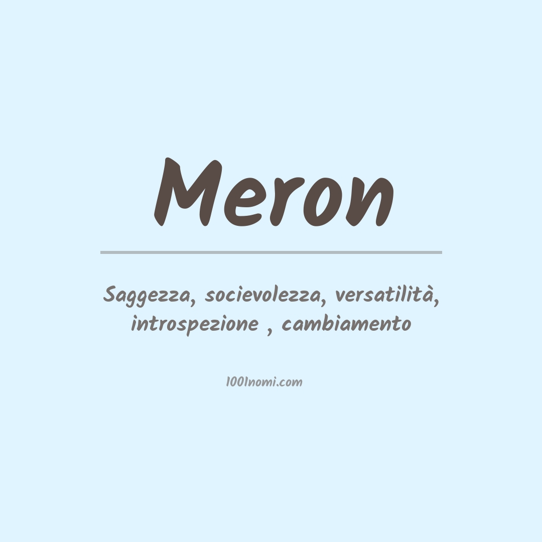 Significato del nome Meron Significato del nome Meron