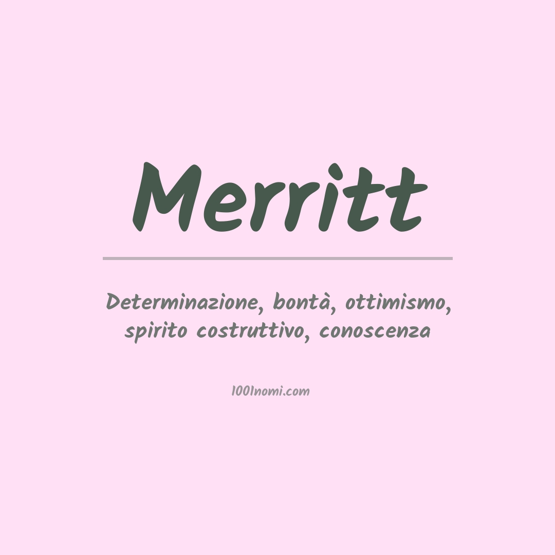 Significato del nome Merritt