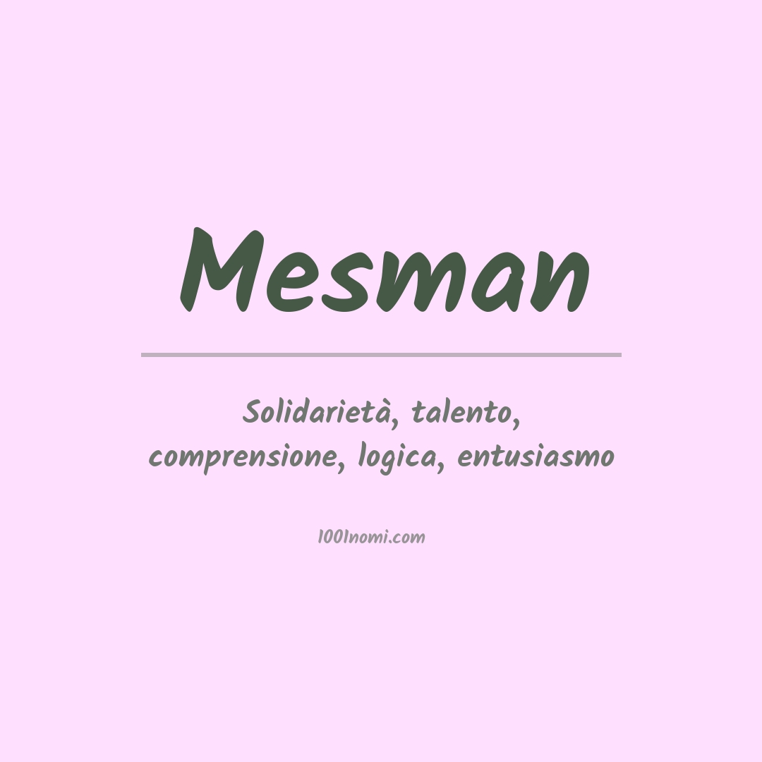 Significato del nome Mesman