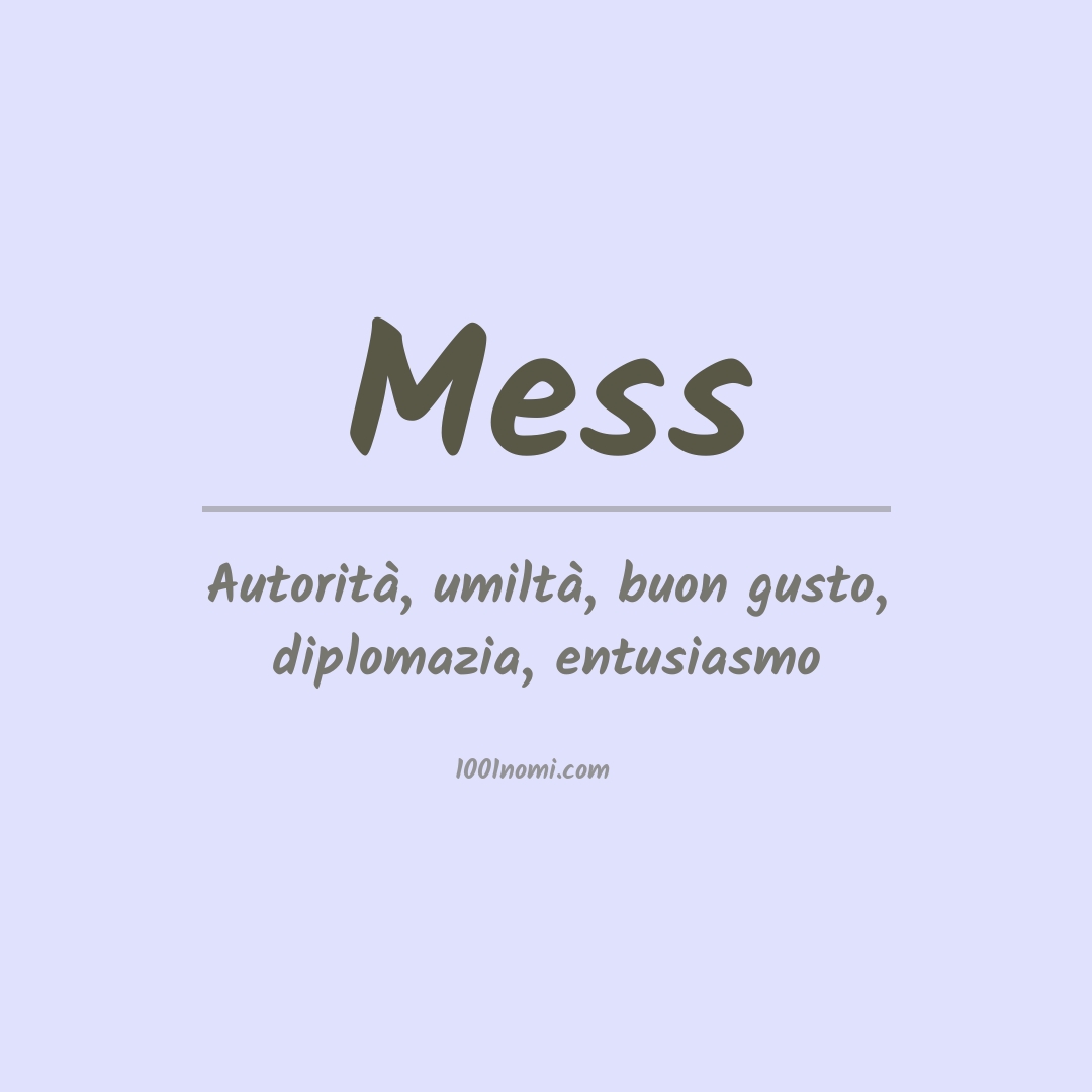 Significato del nome Mess