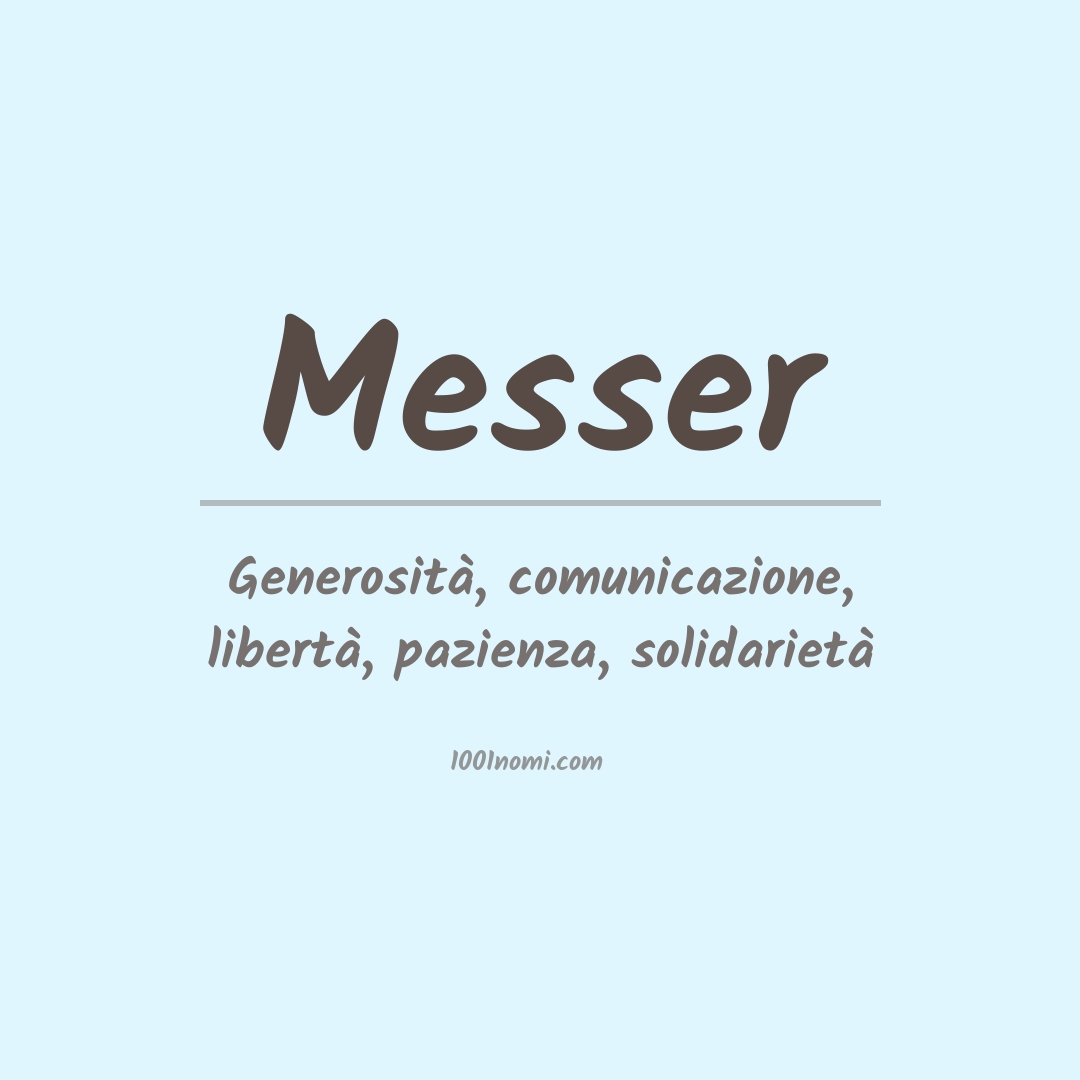 Significato del nome Messer