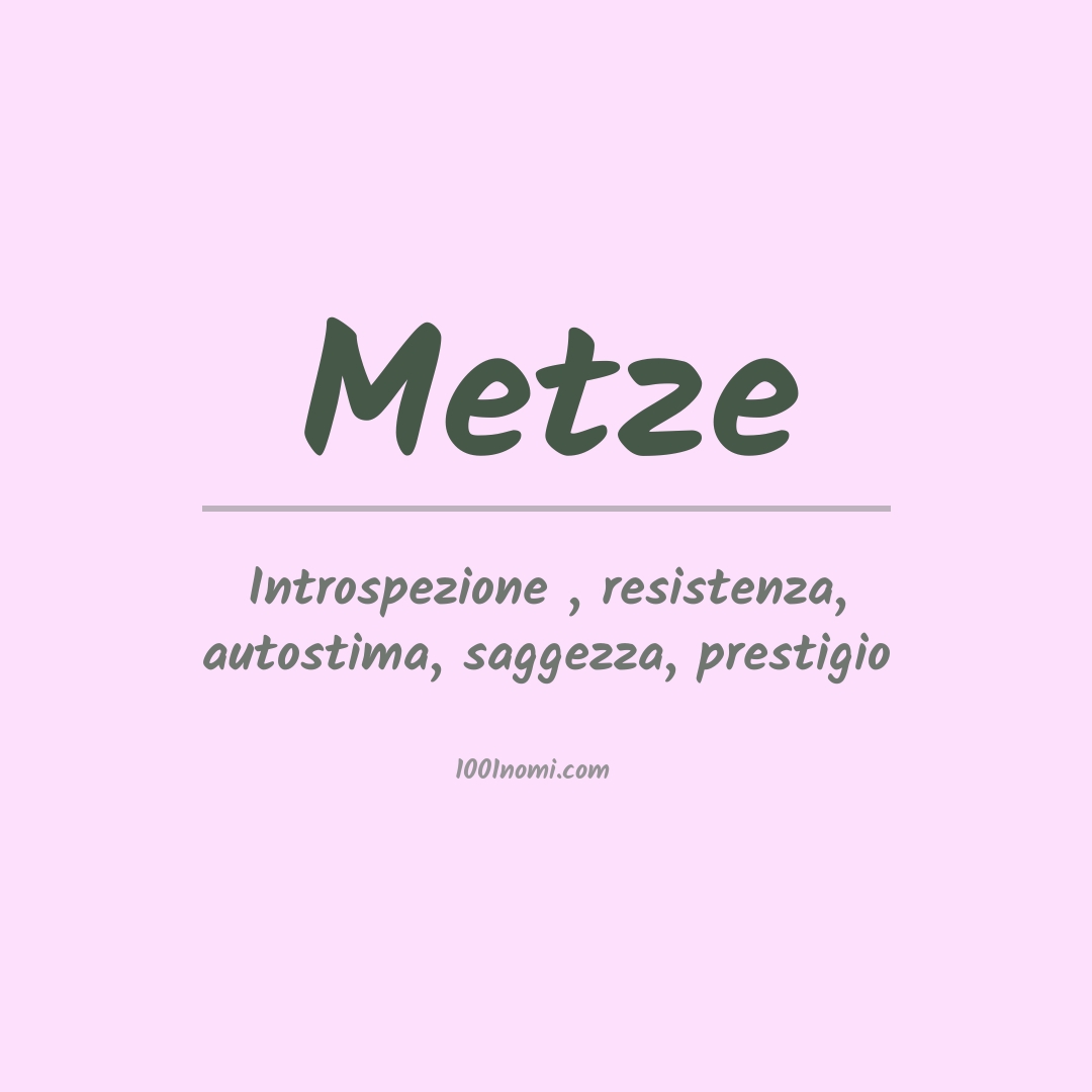 Significato del nome Metze