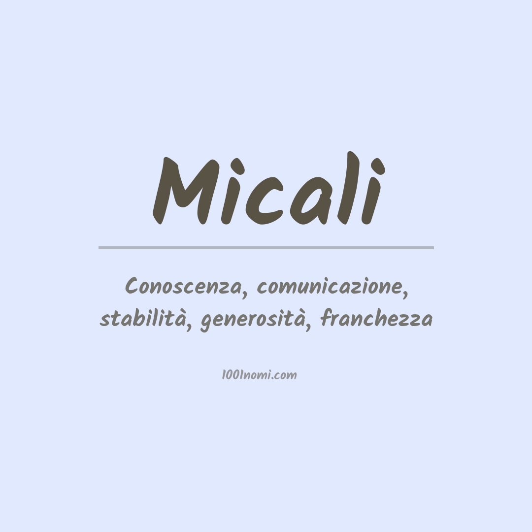 Significato del nome Micali