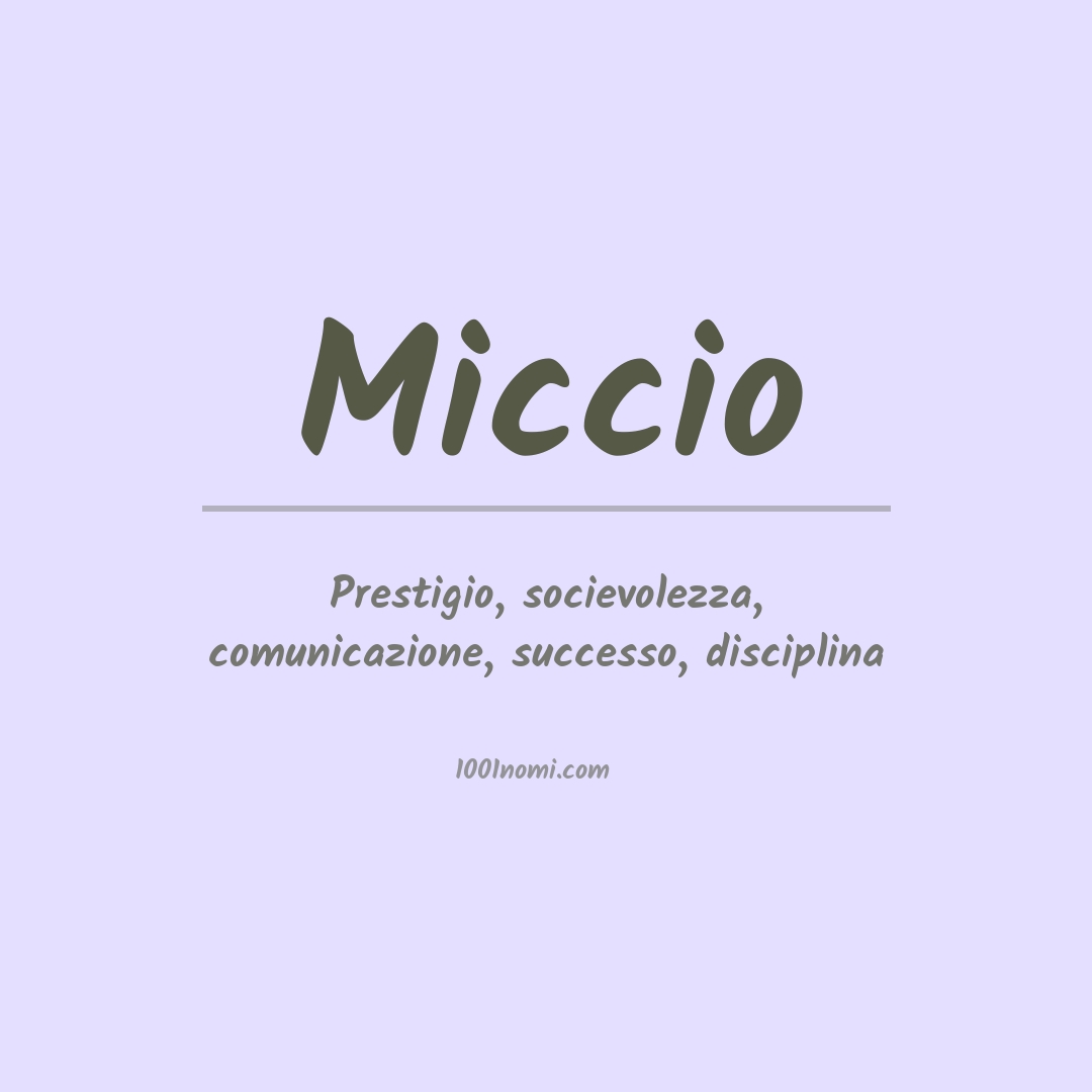 Significato del nome Miccio