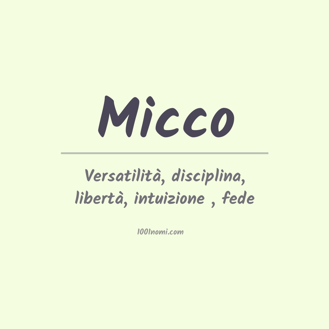 Significato del nome Micco