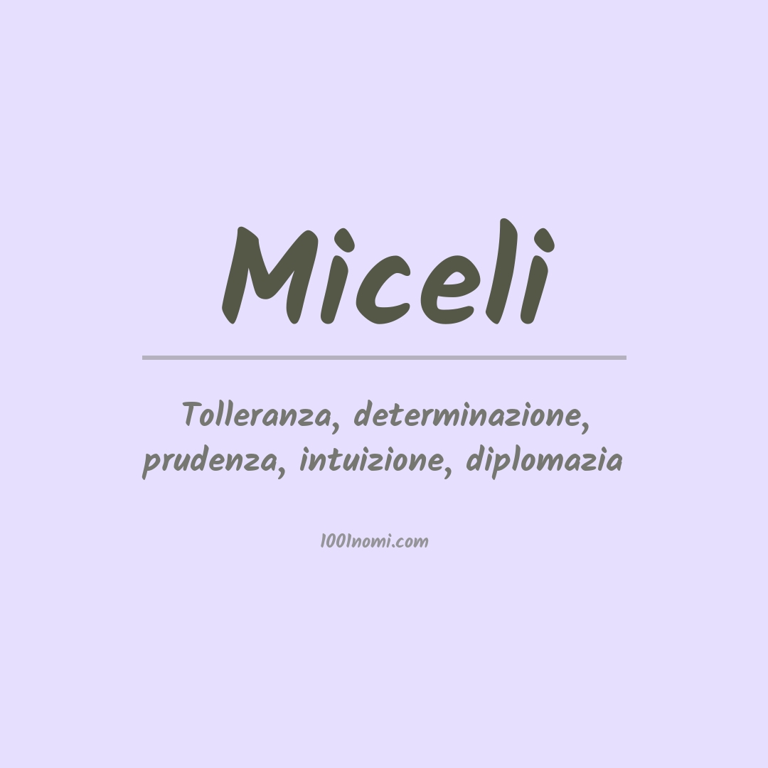 Significato del nome Miceli