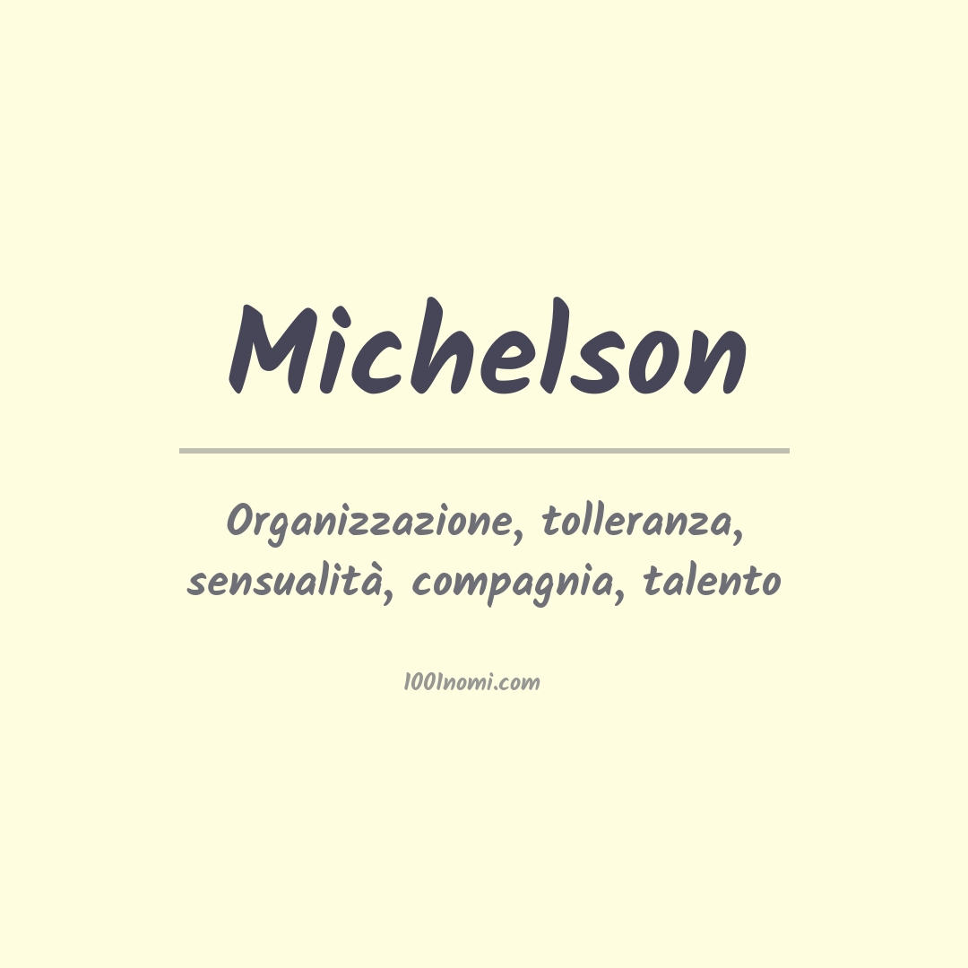 Significato del nome Michelson