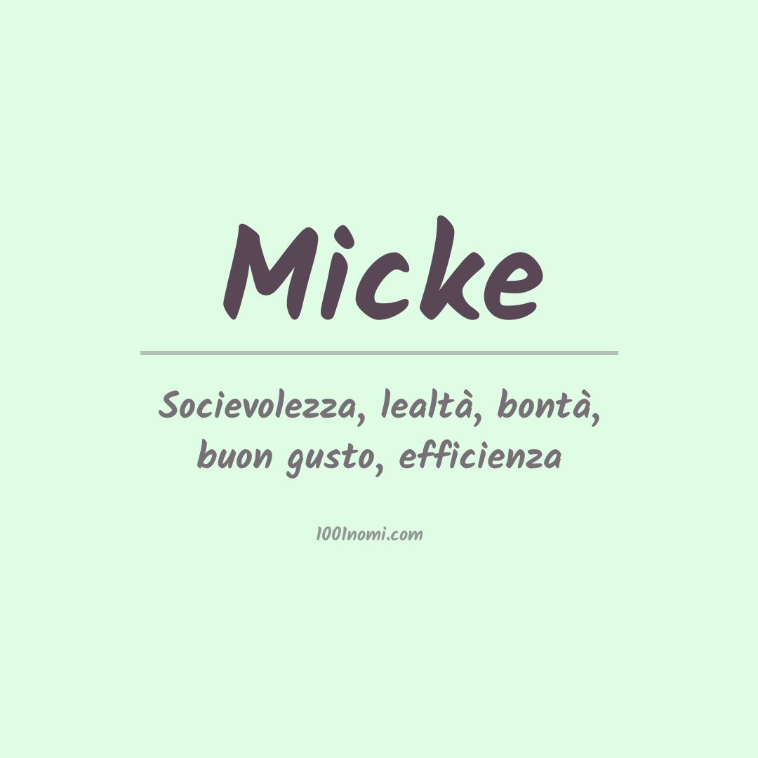 Significato del nome Micke