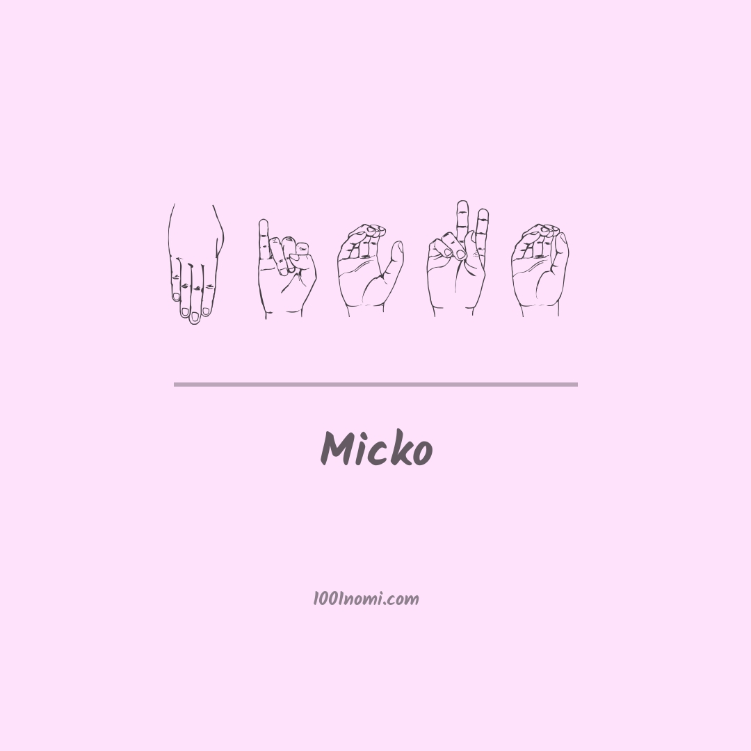 Micko nella lingua dei segni