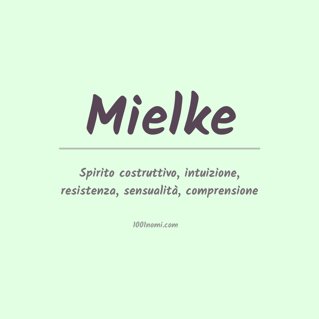 Significato del nome Mielke