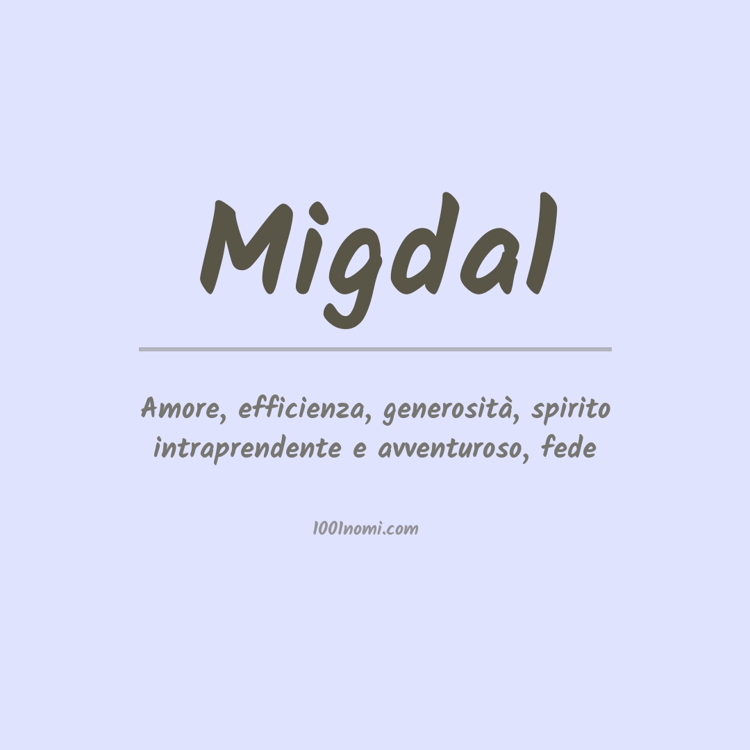 Significato del nome Migdal Significato del nome Migdal